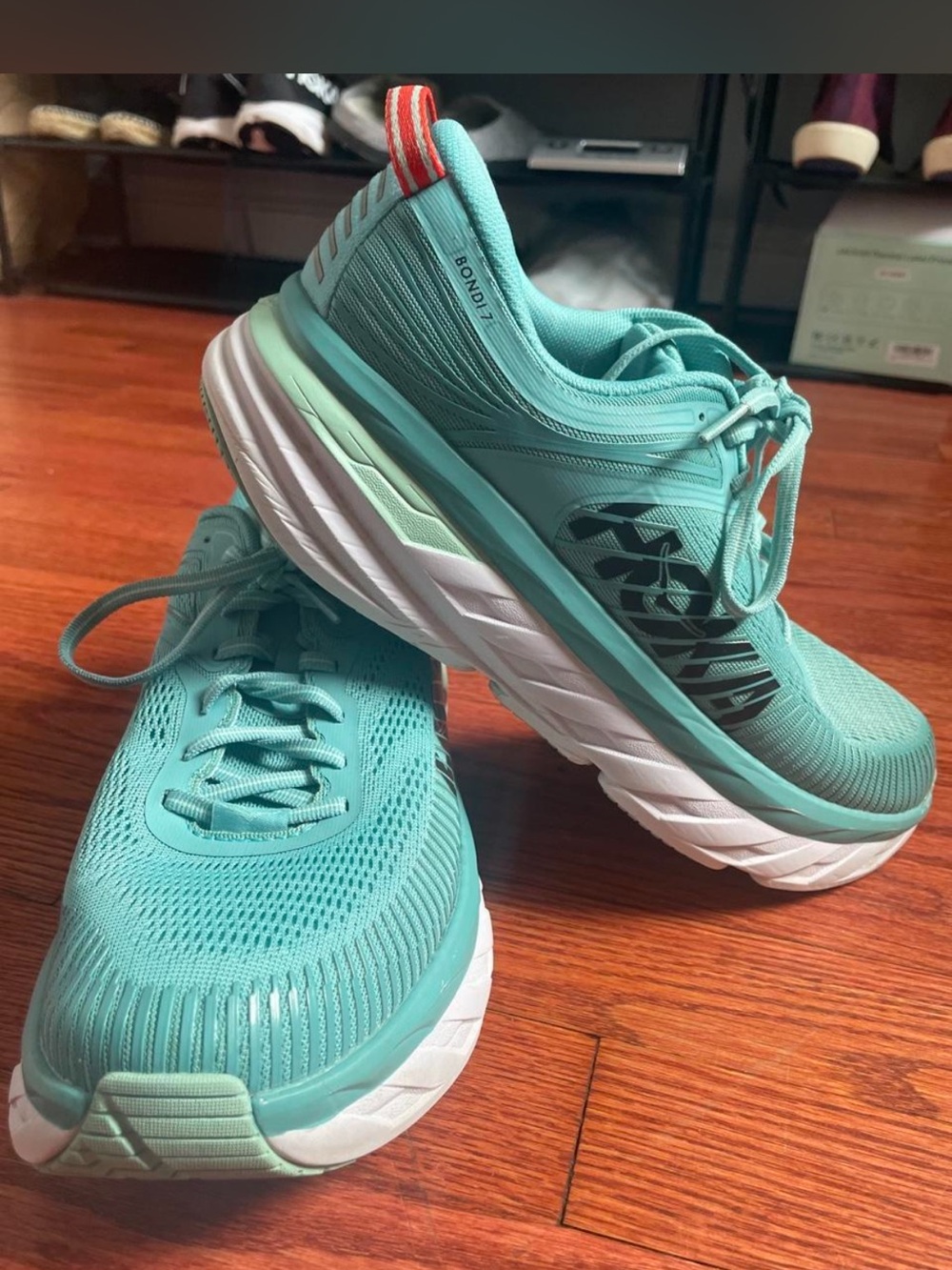 Hoka Women's Bondi Running Shoes in Mint Teal